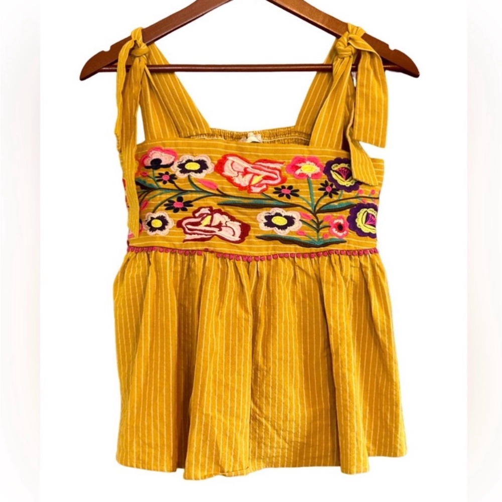 Altar’d State Peplum Floral Embroidered Sleeveless Top - Size S